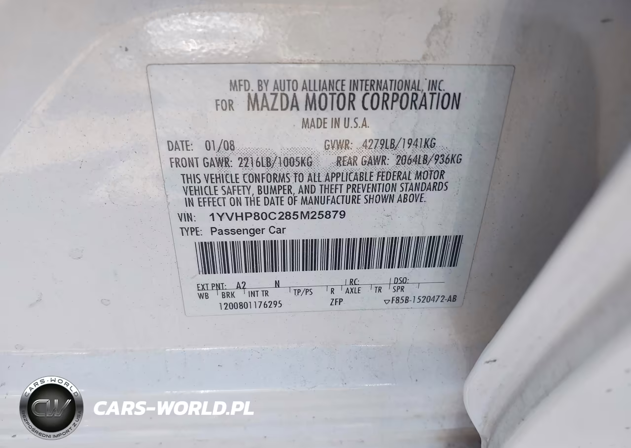 2008 Mazda Mazda6 I Sport Ve VIN:1YVHP80C285M25879 - 9