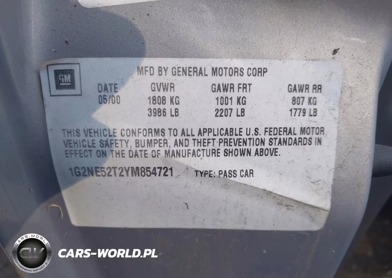 2000 Pontiac Grand Am Se VIN:1G2NE52T2YM854721 - 9