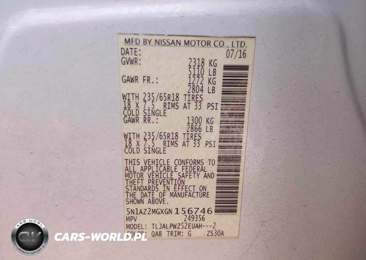 2016 Nissan Murano S VIN:5N1AZ2MGXGN156746 - 9