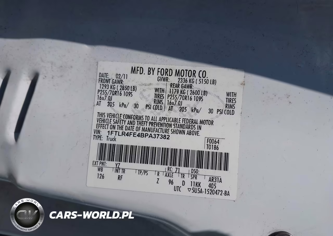 2011 Ford Ranger Sport-Xlt VIN:1FTLR4FE4BPA37382 - 9