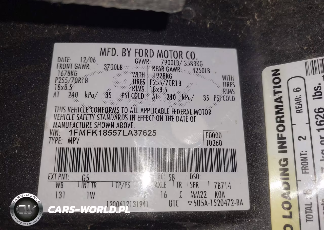 2007 Ford Expedition El Eddie Bauer VIN:1FMFK18557LA37625 - 9