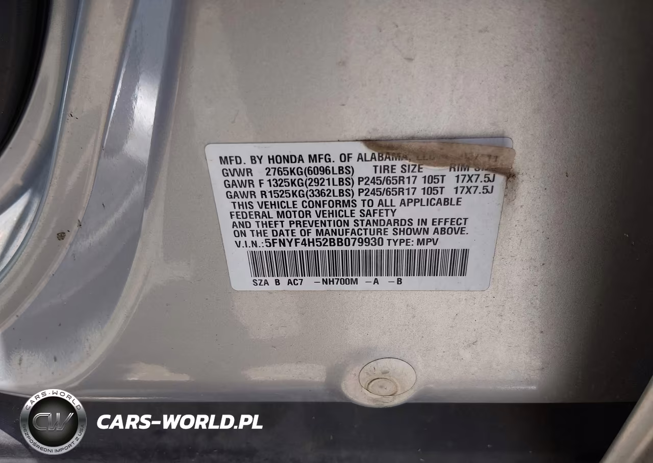 2011 Honda Pilot Ex-L VIN:5FNYF4H52BB079930 - 9