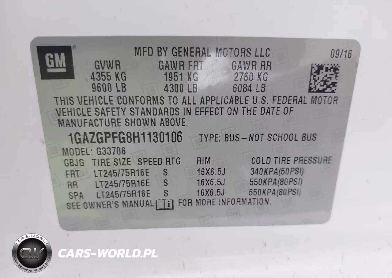 2017 Chevrolet Express 3500 Lt VIN:1GAZGPFG8H1130106 - 9