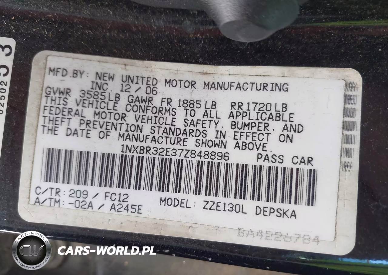 2007 Toyota Corolla S VIN:1NXBR32E37Z848896 - 9