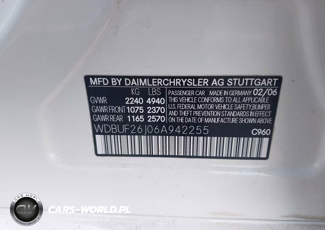 2006 Mercedes-Benz E 320 Cdi VIN:WDBUF26J06A942255 - 9
