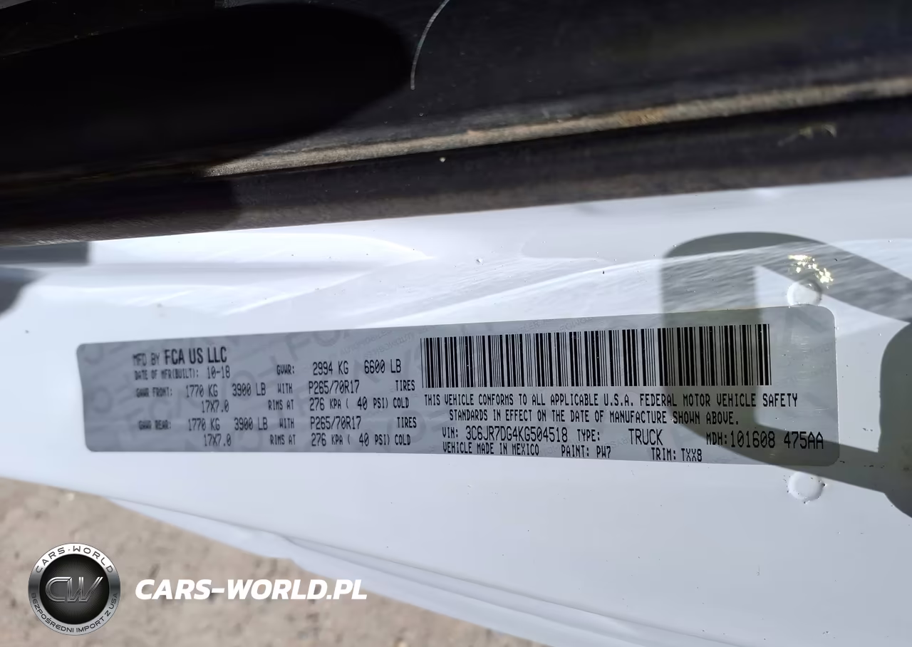 2019 Ram 1500 Classic Tradesman 4X4 8' Box VIN:3C6JR7DG4KG504518 - 9