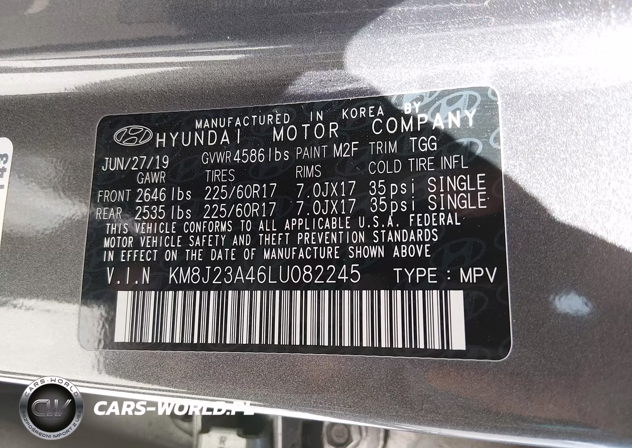2020 Hyundai Tucson Se VIN:KM8J23A46LU082245 - 9
