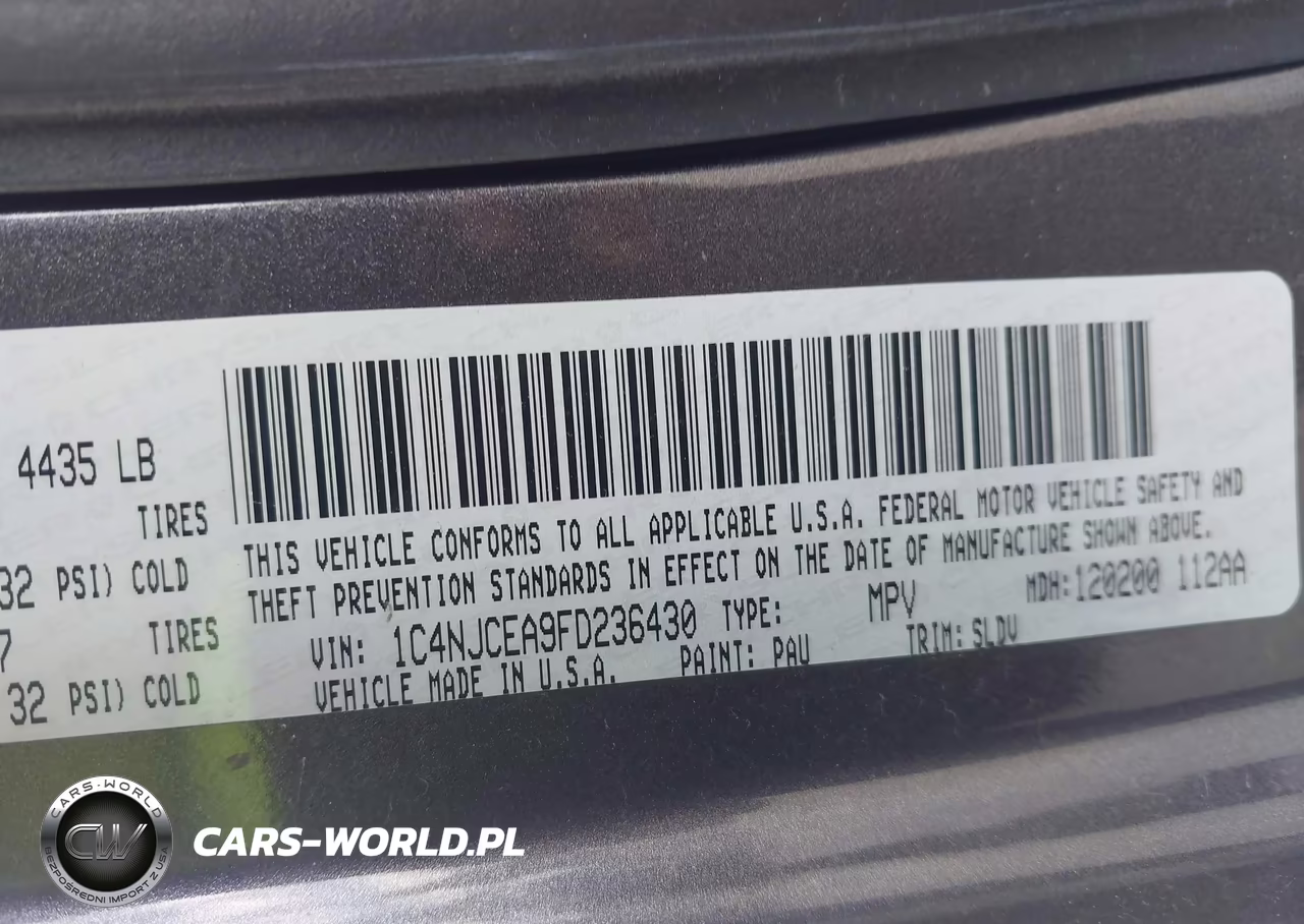 2015 JEEP COMPASS LATITUDE VIN:1C4NJCEA9FD236430 - 9