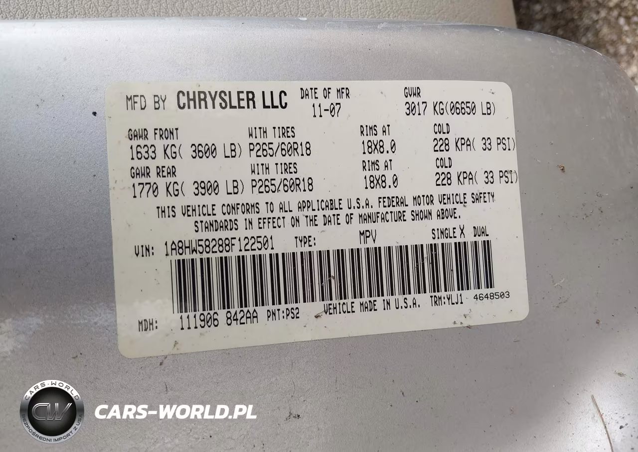 2008 Chrysler Aspen Limited VIN:1A8HW58288F122501 - 9