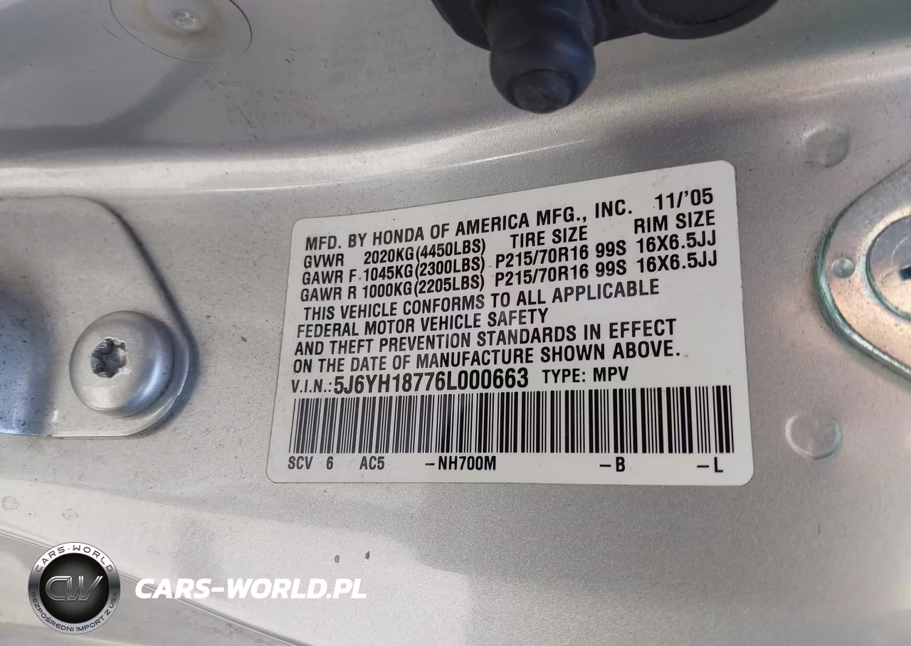2006 Honda Element Ex-P VIN:5J6YH18776L000663 - 9