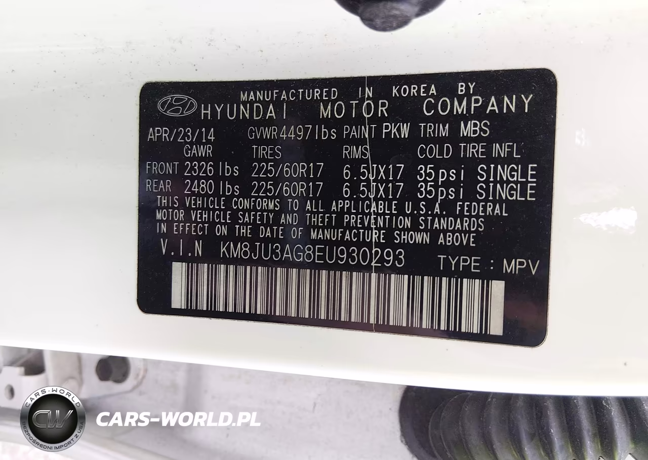2014 Hyundai Tucson Se VIN:KM8JU3AG8EU930293 - 9