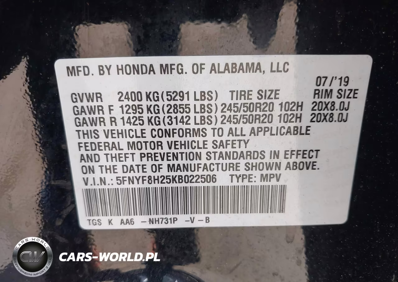 2019 Honda Passport Sport VIN:5FNYF8H25KB022506 - 9