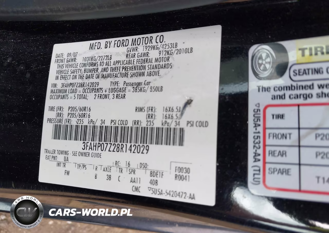 2008 Ford Fusion Se VIN:3FAHP07Z28R142029 - 9