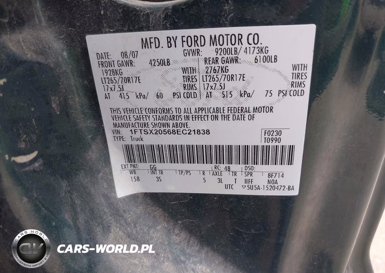 2008 Ford F-250 Lariat-Xl-Xlt VIN:1FTSX20568EC21838 - 9