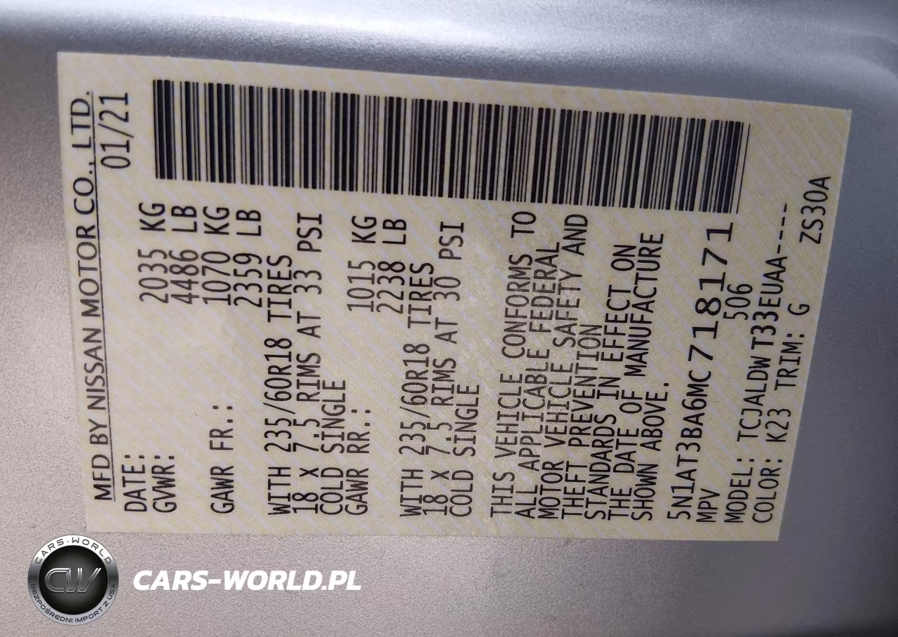 2021 Nissan Rogue Sv Fwd VIN:5N1AT3BA6MC718171 - 9