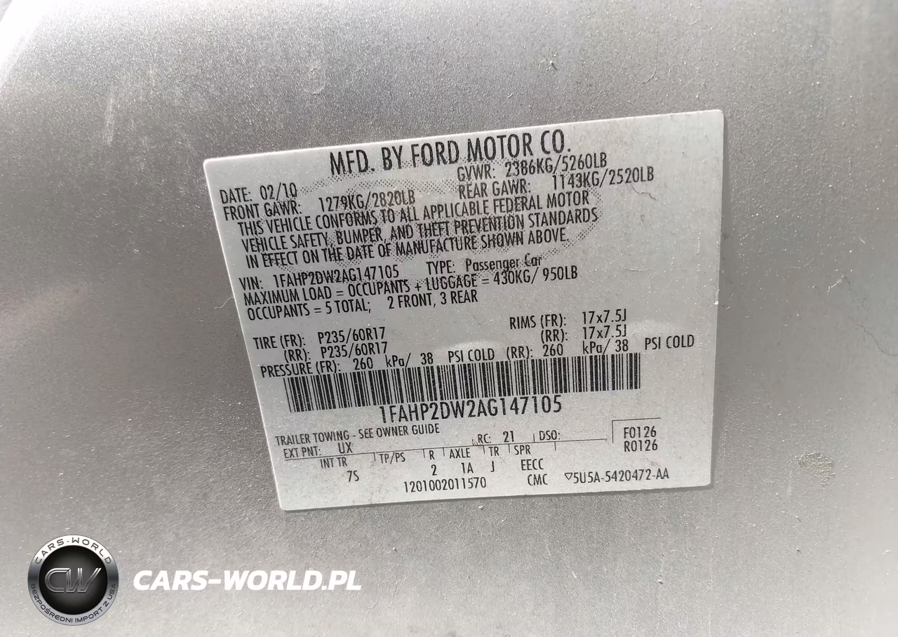 2010 Ford Taurus Se VIN:1FAHP2DW2AG147105 - 9