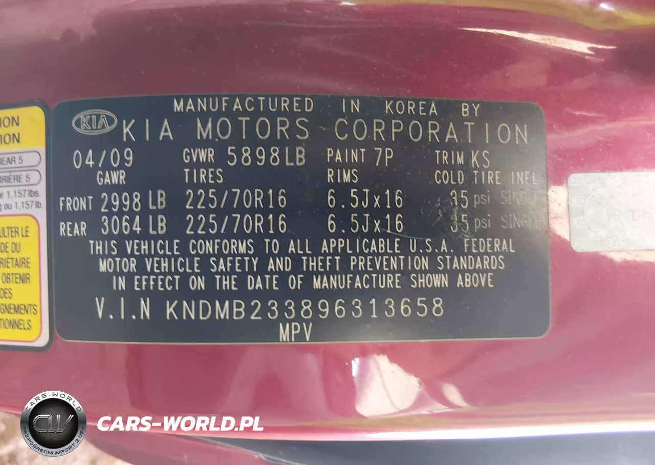 2009 Kia Sedona Lx VIN:KNDMB233896313658 - 9
