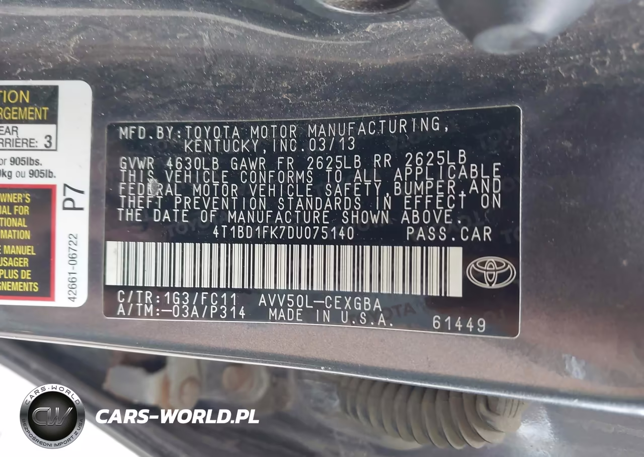 2013 Toyota Camry Hybrid Xle VIN:4T1BD1FK7DU075140 - 9