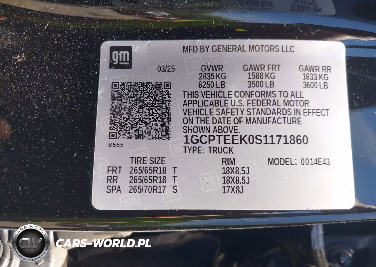 2025 Chevrolet Colorado 4Wd Trail Boss VIN:1GCPTEEK0S1171860 - 9
