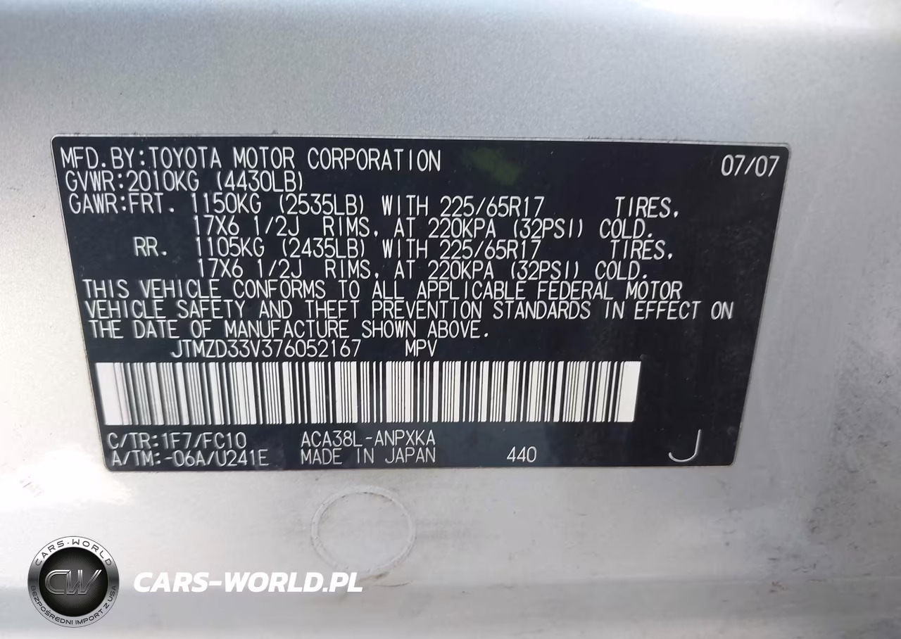 2007 Toyota Rav4 VIN:JTMZD33V376052167 - 9