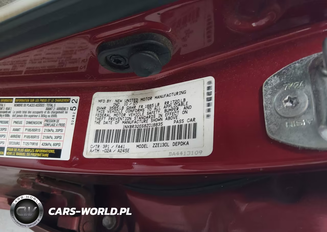 2008 Toyota Corolla Ce VIN:1NXBR32E68Z018835 - 9