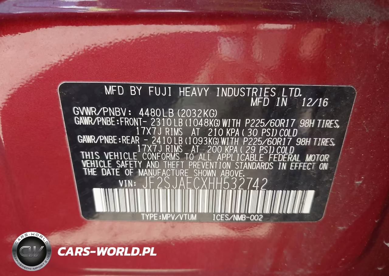 2017 Subaru Forester 2.5I Premium VIN:JF2SJAECXHH532742 - 9