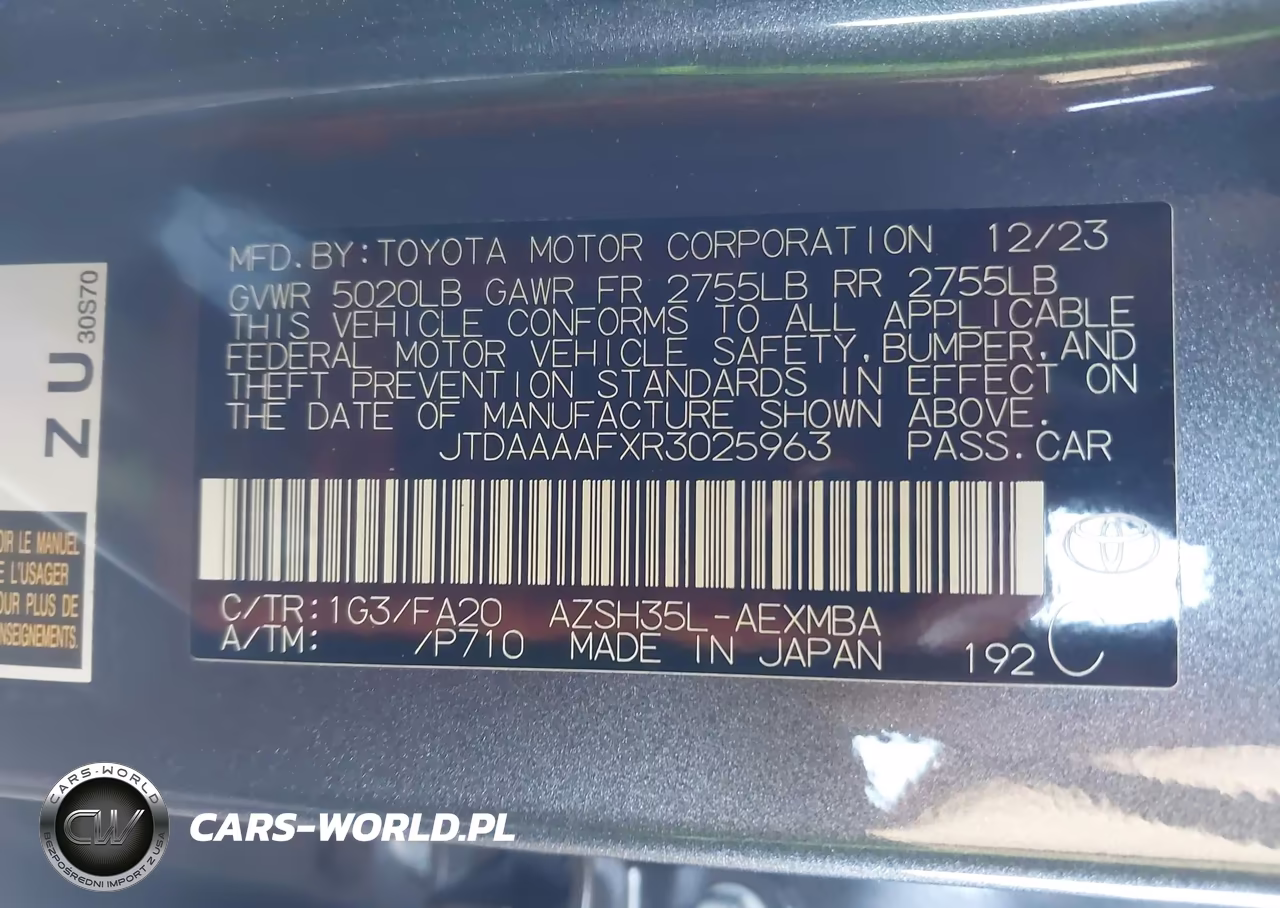 2024 Toyota Crown Xle VIN:JTDAAAAFXR3025963 - 9