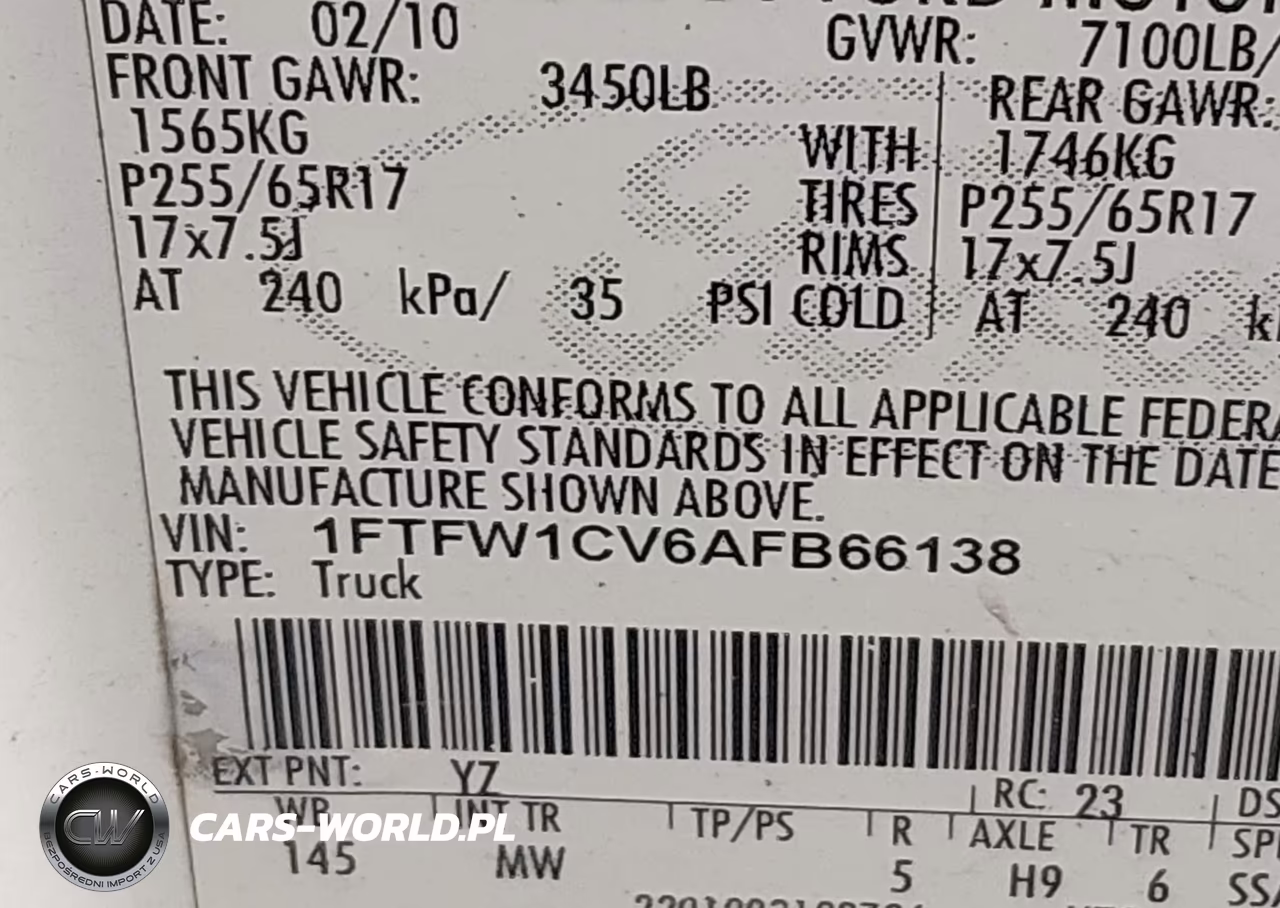 2010 Ford F-150 Xlt VIN:1FTFW1CV6AFB66138 - 9