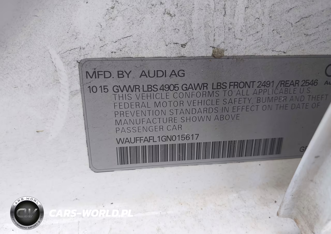 2016 Audi A4 Premium Plus VIN:WAUFFAFL1GN015617 - 9