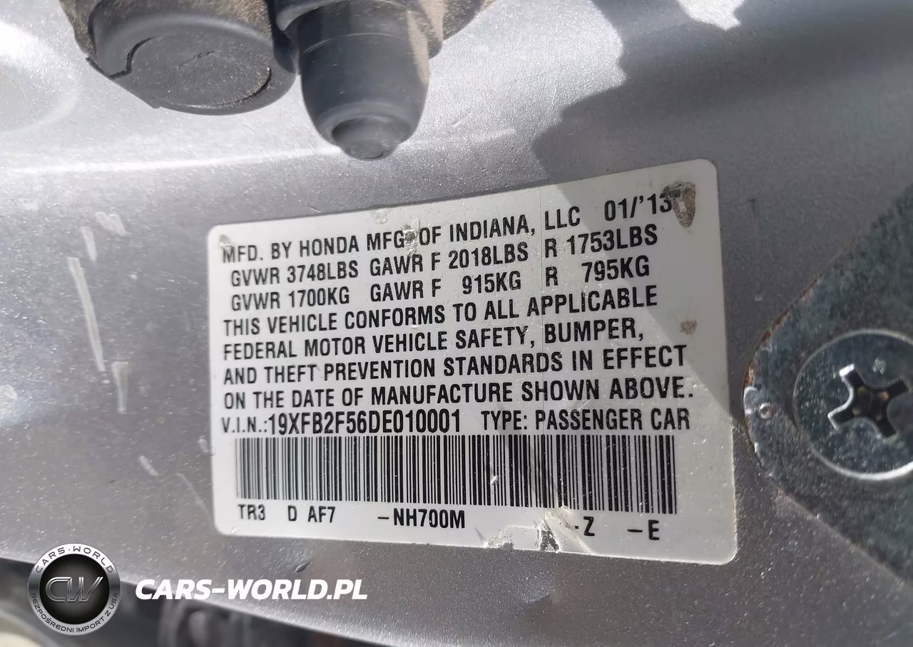 2013 Honda Civic Lx VIN:19XFB2F56DE010001 - 18
