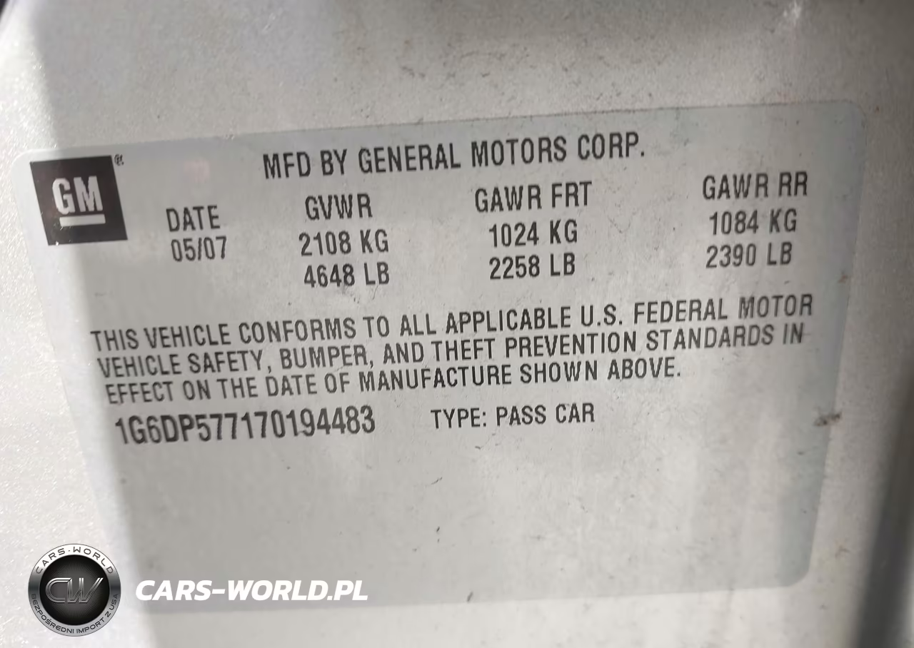 2007 Cadillac Cts Standard VIN:1G6DP577170194483 - 9