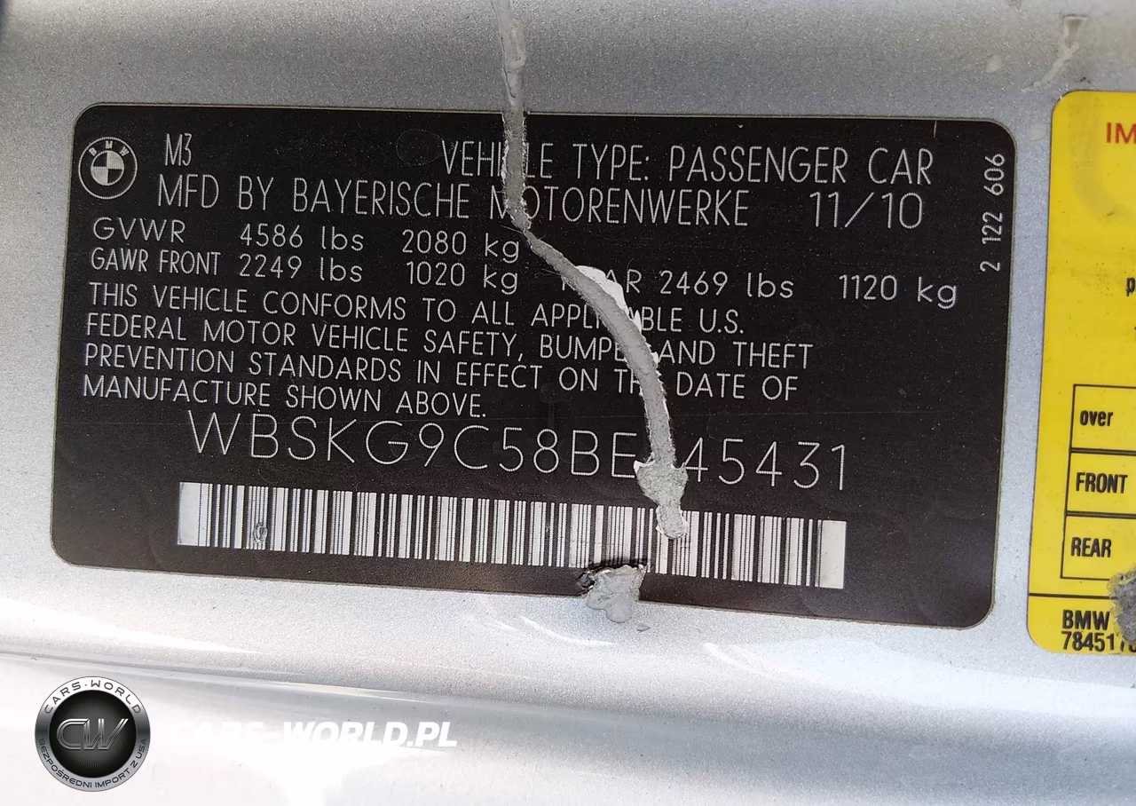 2011 BMW M3 VIN:WBSKG9C58BE645431 - 9
