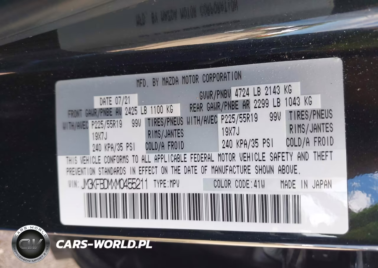 2021 Mazda Cx-5 Grand Touring VIN:JM3KFBDMXM0455211 - 9