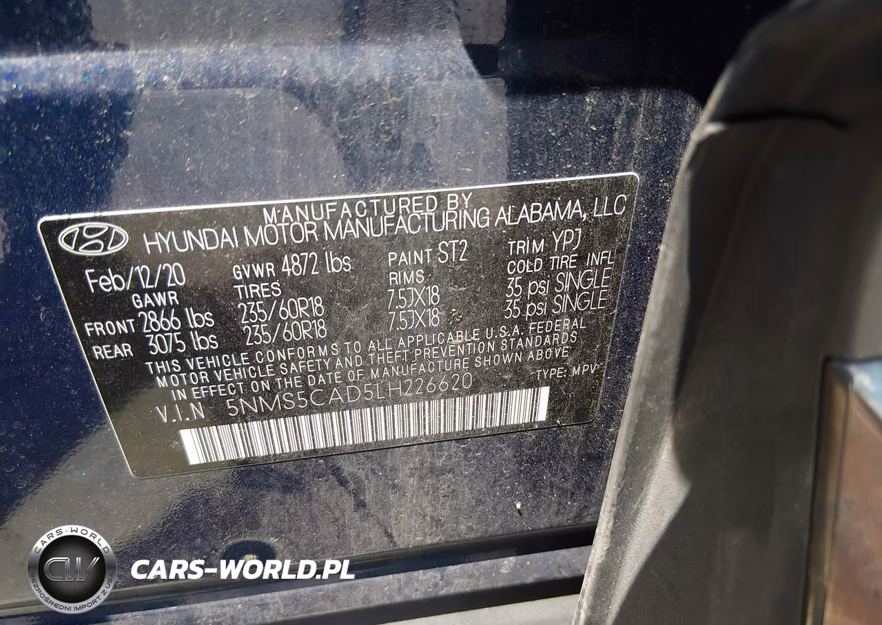 2020 Hyundai Santa Fe Limited VIN:5NMS5CAD5LH226620 - 9