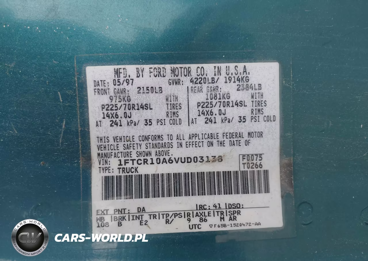 1997 Ford Ranger Splash-Xl-Xlt VIN:1FTCR10A6VUD03138 - 9
