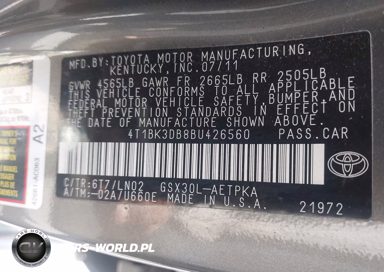 2011 Toyota Avalon Limited VIN:4T1BK3DB8BU426560 - 9