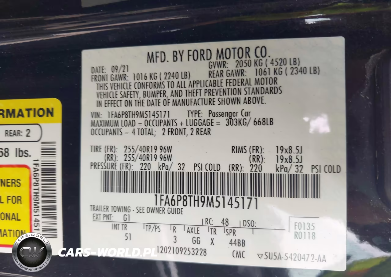 2021 Ford Mustang Ecoboost Premium Fastback VIN:1FA6P8TH9M5145171 - 9