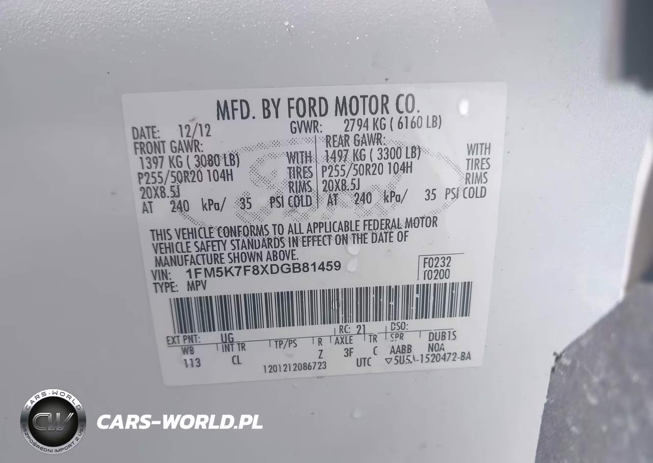2013 Ford Explorer Limited VIN:1FM5K7F8XDGB81459 - 9