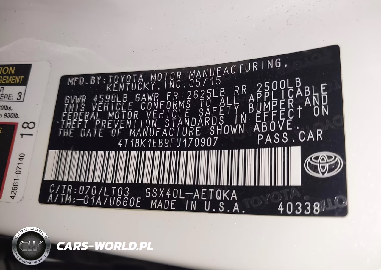 2015 Toyota Avalon Xle Touring VIN:4T1BK1EB9FU170907 - 9