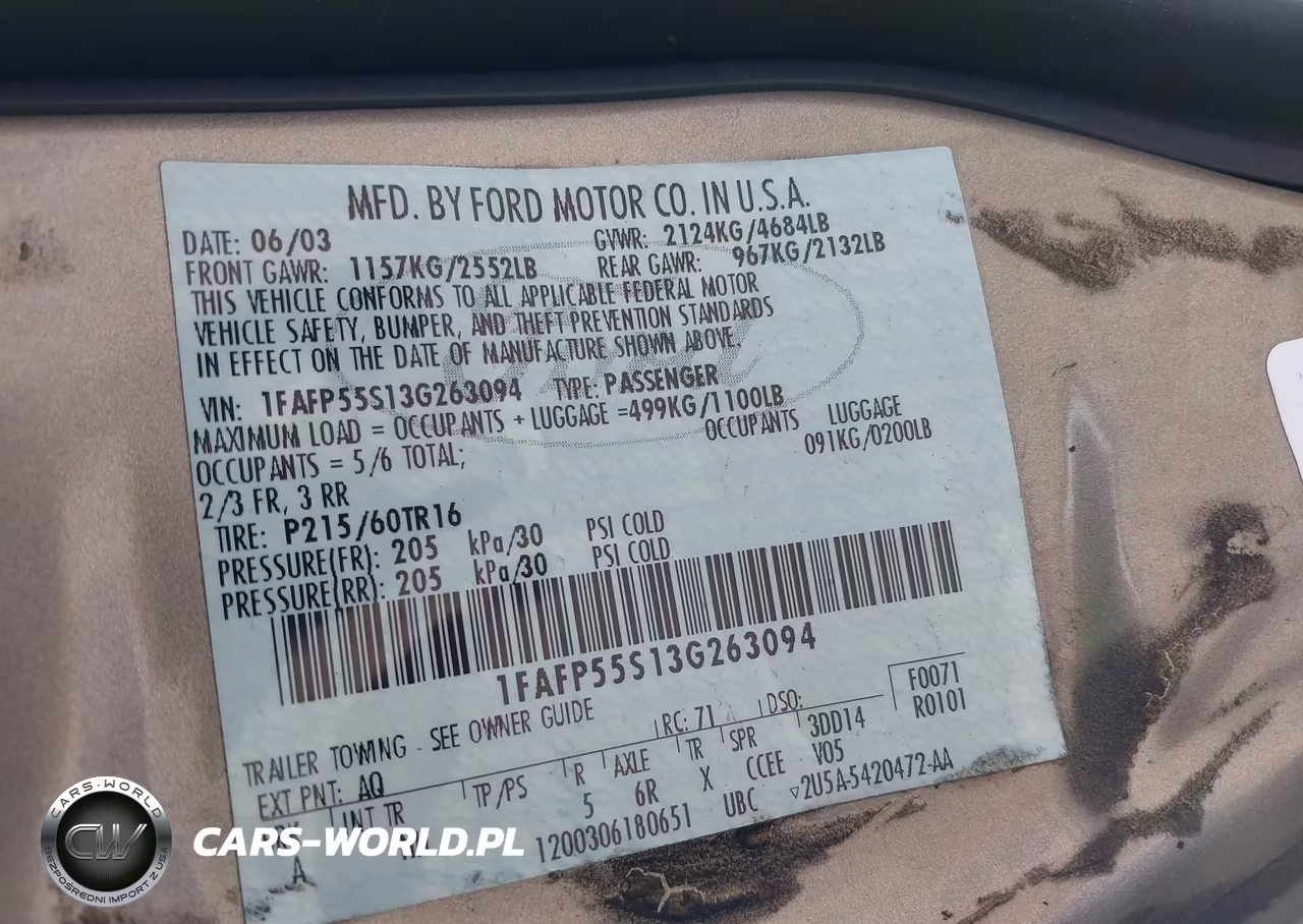 2003 Ford Taurus Ses VIN:1FAFP55S13G263094 - 9