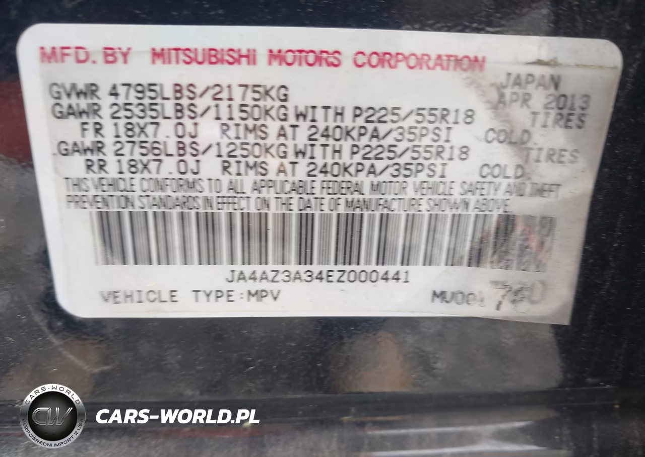 2014 Mitsubishi Outlander Se VIN:JA4AZ3A34EZ000441 - 9
