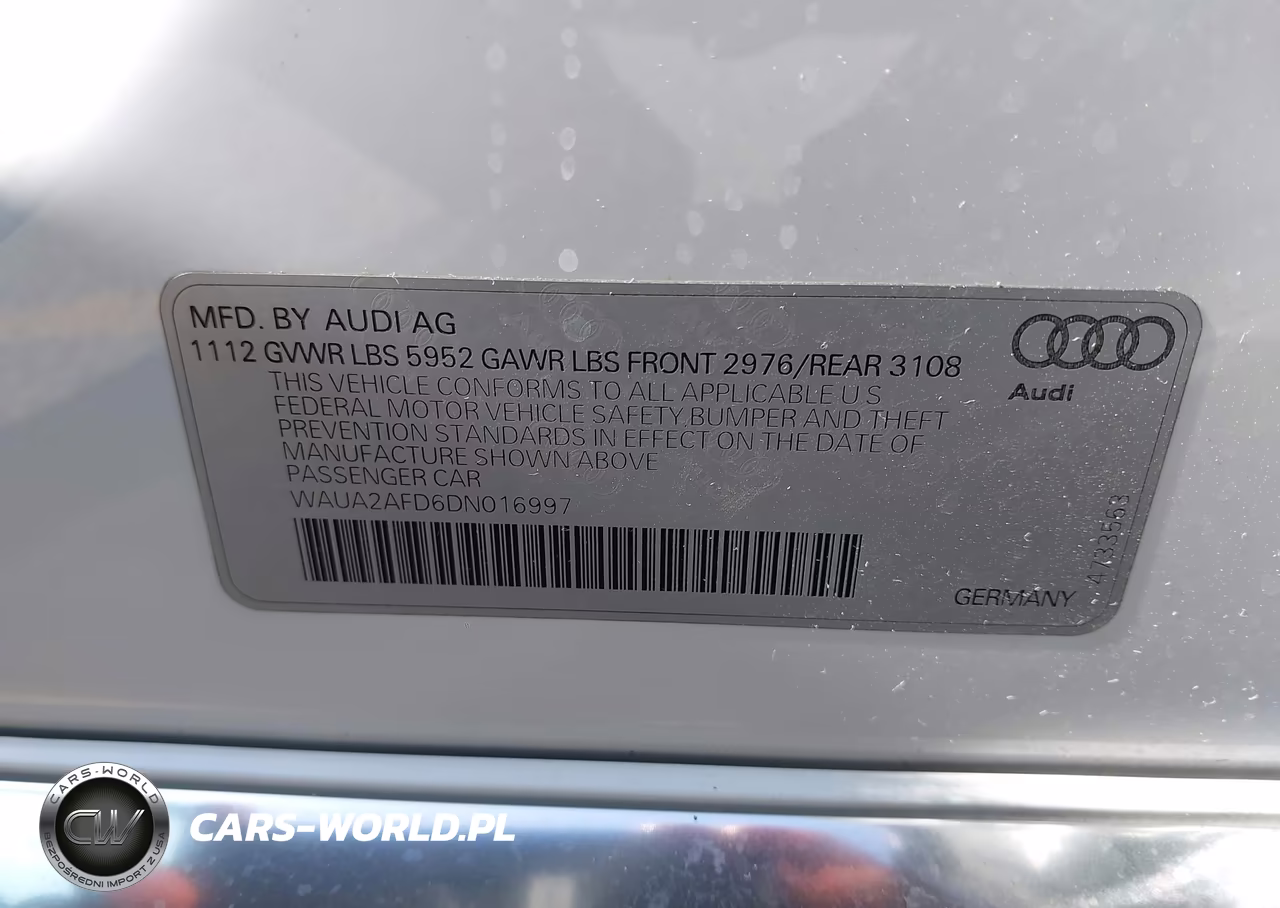 2013 Audi A8 4.0T VIN:WAUA2AFD6DN016997 - 9