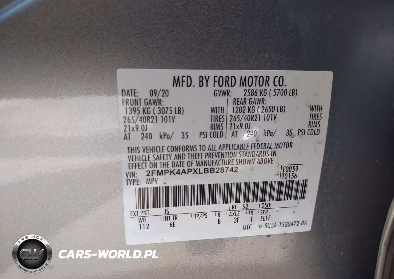 2020 Ford Edge St VIN:2FMPK4APXLBB28742 - 9