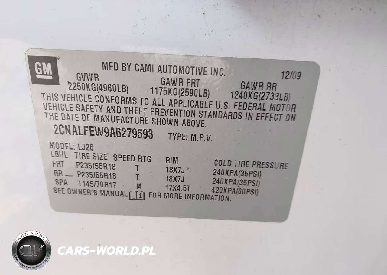 2010 Chevrolet Equinox Ltz VIN:2CNALFEW9A6279593 - 9