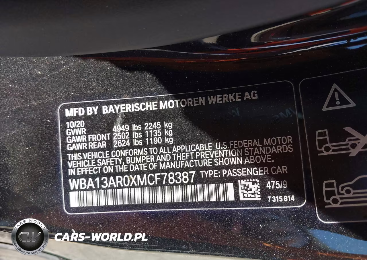 2021 BMW M440I xDrive VIN:WBA13AR0XMCF78387 - 9