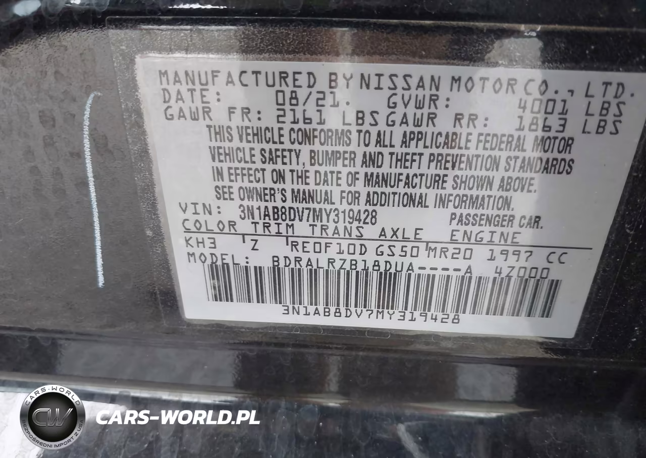 2021 Nissan Sentra Sr Xtronic Cvt VIN:3N1AB8DV7MY319428 - 9