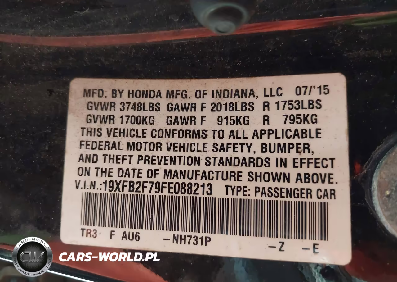 2015 Honda Civic Se VIN:19XFB2F79FE088213 - 9