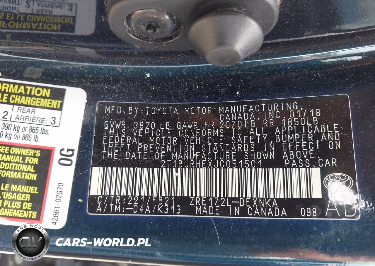 2018 Toyota Corolla Le VIN:2T1BURHEXJC051501 - 9