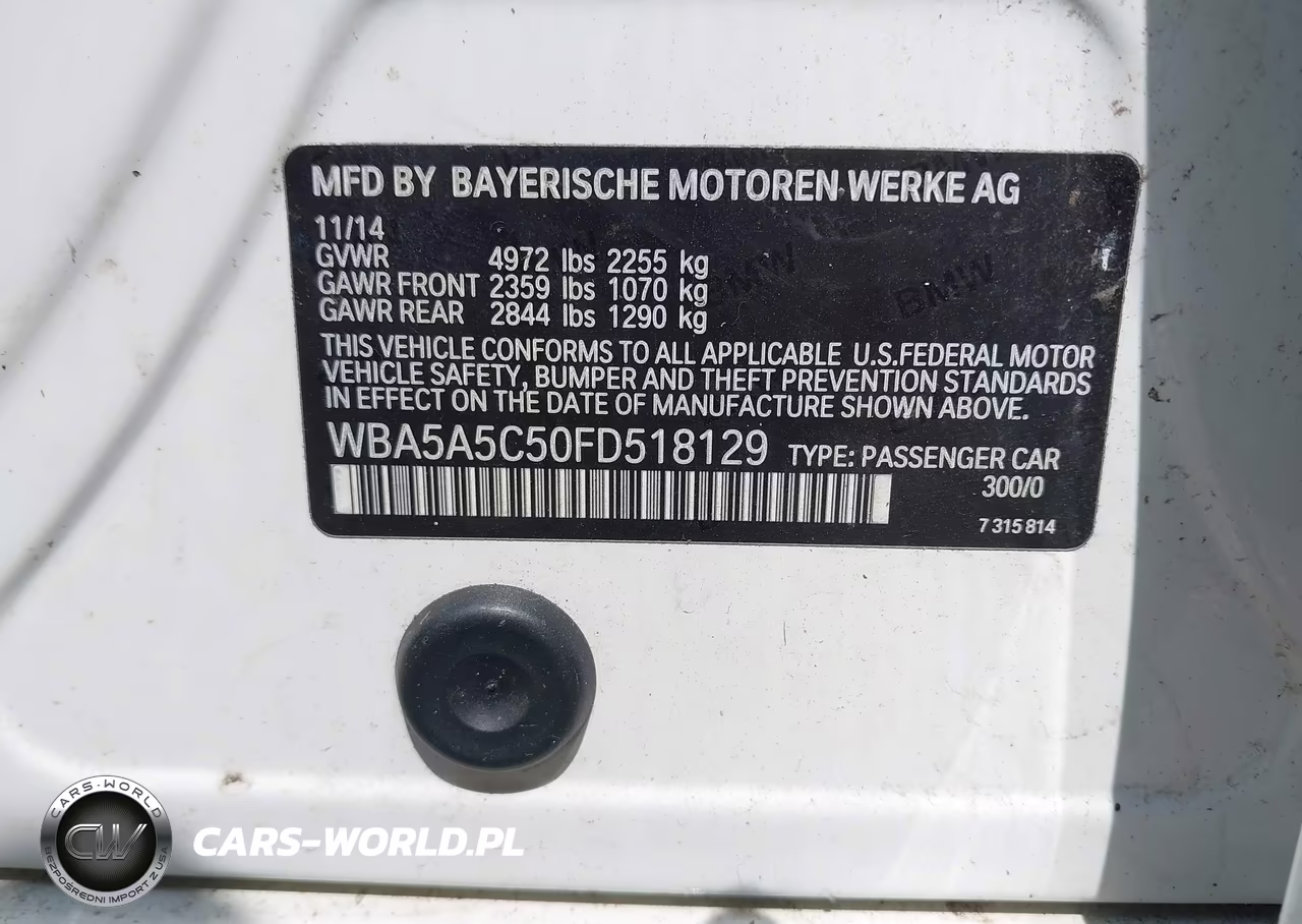 2015 BMW 528I VIN:WBA5A5C50FD518129 - 9