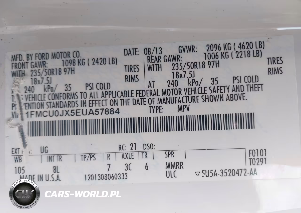 2014 Ford Escape Titanium VIN:1FMCU0JX5EUA57884 - 9